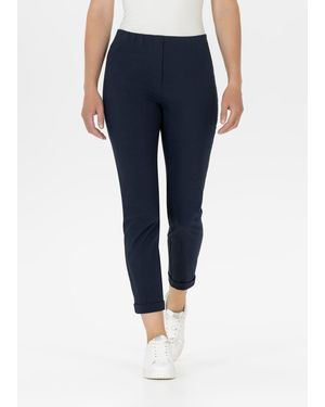 SteHmann Stoffhose Sylvia-680 3/4-Hose mit schmalem Bein - Blau