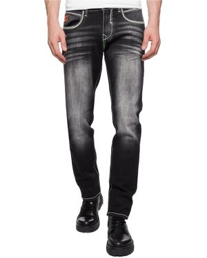 Rusty Neal Straight-Jeans TOYAMA mit coolen Kontrastnähten - Weiß