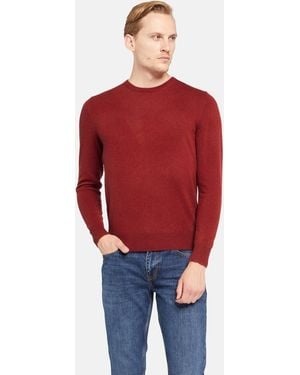 Lawrence Grey Strickpullover Kaschmir-pullover Mit Rundhals-ausschnitt - Rot
