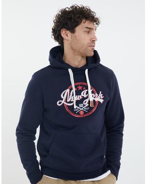 Threadbare Kapuzensweatshirt THB Fleece Hoody Berry im sportlichen Design - Blau