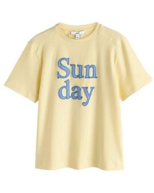 Next T-Shirt Rundhals-T-Shirt Aus Schwerem Stoff (1-Tlg) - Gelb