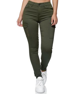 Elara Cargohose Cargo Jeans (1-tlg) - Grün