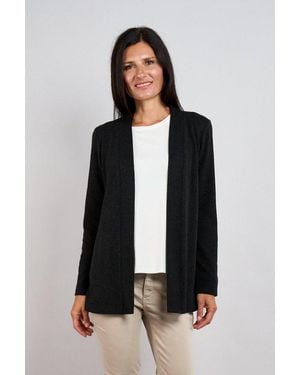 Seidel Moden Longstrickjacke Ohne Verschluss Made - Schwarz