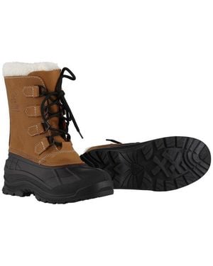 Kamik Alborg (Nubukleder, Wasserdicht) Hellbraun Damen Winterstiefel - Schwarz