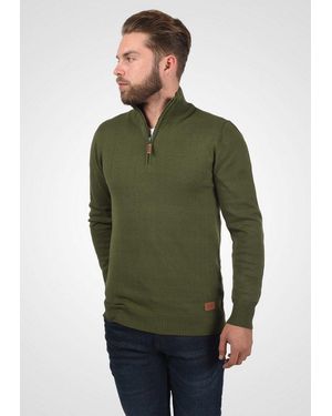 Blend Troyer Bhrobin Strickpullover Mit Hochabschließendem Kragen - Grün