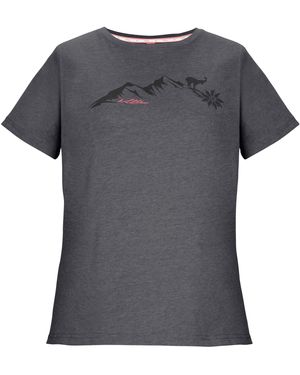 Killtec KOS 194 WMN TSHRT Vielseitiges T-Shirt mit Melange-Optik und Bergprint - Grau