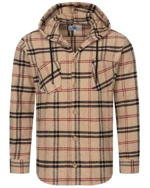 Rock Creek Flanellhemd Herren Hemd Flanellhemd Mit Kapuze H-334 - Natur