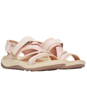 Merrell Terran 4 Backstrap (Vollnarbenleder, Klettverschluss) Hellrosa Damen Sandale - Pink