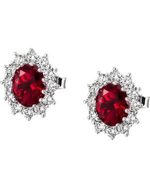 Firetti Paar Ohrstecker Schmuck Geschenk Silber 925 Ohrschmuck Ohrringe Lady D Diana Royal - Rot