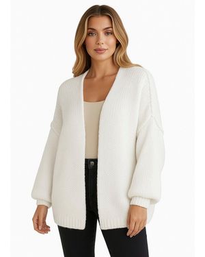 Worldclassca Cardigan Strickjacke Cardigan Uni Open Front Pullover) - Weiß