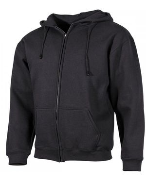 MFH Kapuzensweatshirt Kapuzen Sweatshirtjacke, PC, 340g/m2, schwarz