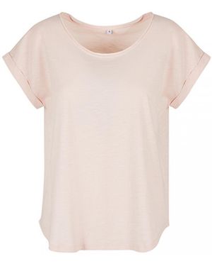 Build Your Brand Rundhalsshirt Long Slub Tee / Hinten extra lang geschnitten - Pink