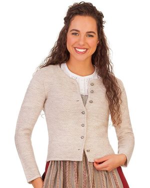 Spieth & Wensky Trachtenjacke Trachten Strickjacke - Weiß
