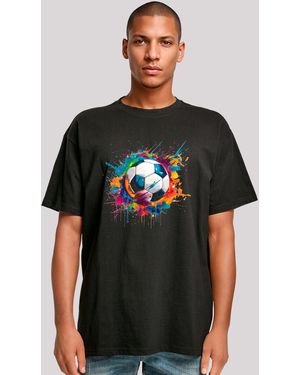 F4NT4STIC Shirt Bunte Fußball Grafik Premium Qualität - Schwarz