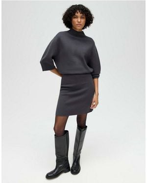 Opus Sweatkleid Winy Aus Strick Mit Flauschiger Struktur Leicht Taillierte Mini-Silhouette Mit Flauschiger Strickstruktur - Blau