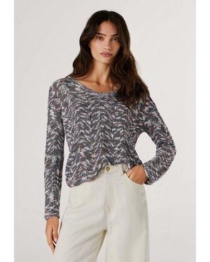 Pepe Jeans V-Ausschnitt-Pullover Jumper Koda Sweater - Grau
