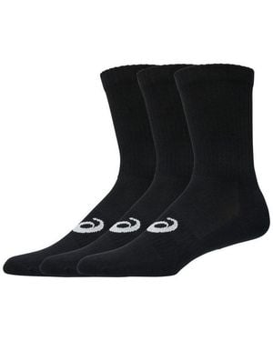 Asics Laufsocken 3 Pack Crew Sock Atmungsaktiv, Gedämpfte Sohle, Anatomische Passform - Schwarz