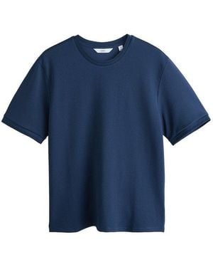 Next T-Shirt Strukturiertes T-Shirt (1-Tlg) - Blau