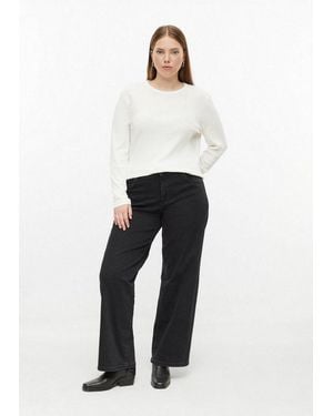 QS Weite Jeans Jeans-Hose Jeans Mid Rise Wide Fit - Weiß