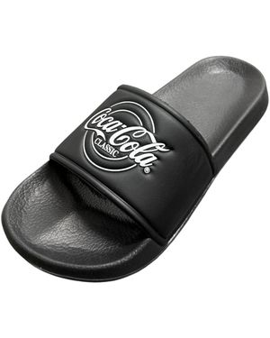 Coca Cola Unisex Sandalen Pantoletten Badelatschen Hausschuhe Badeschlappen Badesandale - Schwarz