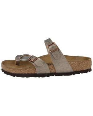 Birkenstock Mayari Birko-Flor Normal Damen Pantolette Hausschuhe, Sandaletten, Mules, Pantoffeln, Slipper - Braun