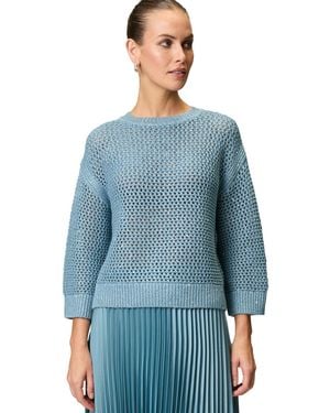 Zero Strickpullover Grobstrickpullover mit Glitzer (1-tlg) weiteres Detail - Blau