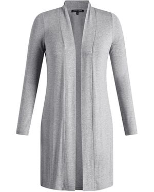 Base Level Curvy Longstrickjacke Figurumspielende, weiche Strickqualität - Grau