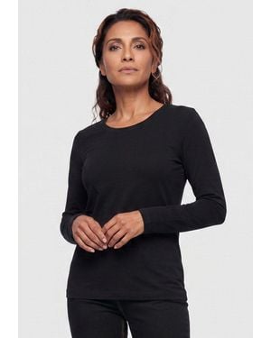 Olsen T-Shirt Mit Rundhalsausschnitt Und Langen Ärmeln - Blau