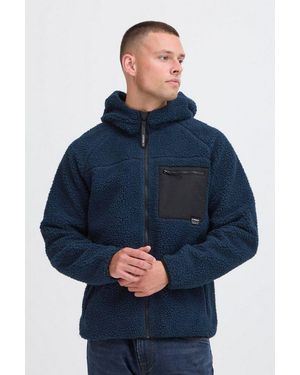11 Project Fellimitatjacke Prromeneo Modische Teddyjacke Mit Kapuze - Blau