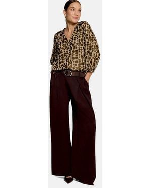 Zero Schlupfbluse Damen Im Leo-Look - Natur