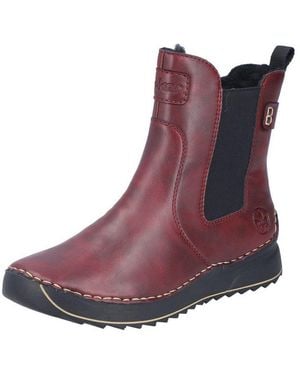 Rieker Winterboots Keilboots, Stiefelette Mit Profilsohle Und Stretcheinsatz - Braun