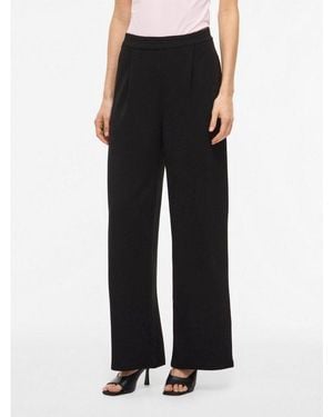 Vila Schlupfhose Vibenne Hw Wide Pleat Jrs Pants - Schwarz