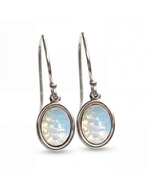 Villa Sorgenfrei Schmuckmanufaktur Paar Ohrhänger Ohrringe mit seltenem vintage Opal Stein 925 Sterling - Blau