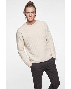Jack & Jones Strickpullover Jjebradley Carter Knit Crew Neck Ln - Natur