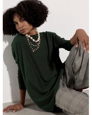 Apricot Strickpullover Oversized Pullover - Schwarz