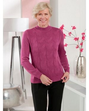 WITT Strickpullover Pullover Langarm Zopfmuster - Pink