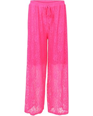 malito more than fashion Stoffhose 20634 Spitzenhose mit Jerseybund Einheitsgröße - Pink