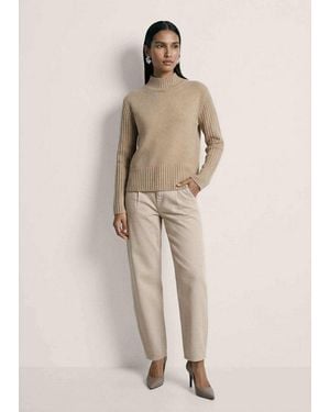 Madeleine Gerade Jeans Modische Barrel-Leg-Jeans Weiche O-Form Mit Bundfalte, Formbund & 4-Pocket-Design - Pink
