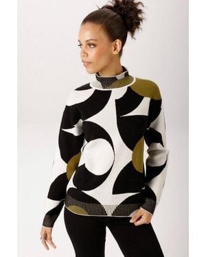 Aniston CASUAL Strickpullover Mit Großflächigem, Grafischen Jacquard-Muster - Schwarz