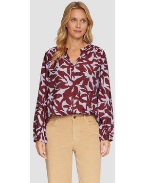 S.oliver Langarmbluse Bluse Strukturierte Viskose-Bluse Mit All-Over-Print - Rot