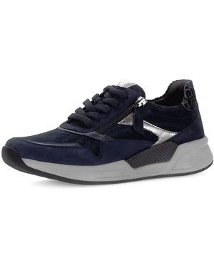 Rollingsoft Keilsneaker, Schnürschuh, Halbschuh, Freizeitschuh mit seitlichem Reißverschluss - Blau