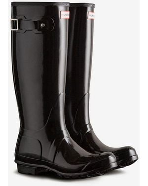 HUNTER Original Tall Gloss Boot Gummistiefel Wasserdicht - Schwarz