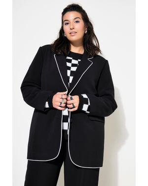 Studio Untold Blusenblazer Blazer Oversize Shape Piping - Schwarz