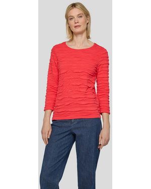 Rabe 3/4-Arm-Shirt Mit Struktur Muster - Rot
