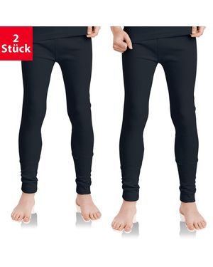 celodoro Thermounterhose 2er Pack Lange Kinder Thermo Unterhose Winter Unterwäsche - Blau