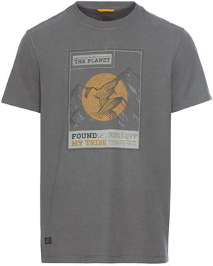 Camel Active Rundhalsshirt XXL T-Shirt Used-Look grau Frontprint