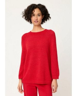 Olsen Strickpullover Mit 3/4-Ärmeln - Rot