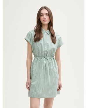 Tom Tailor Sommerkleid Mini-Blusenkleid mit Streifenmuster - Grün