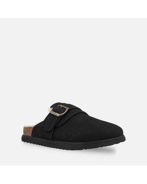 O'neill Sportswear Lerry Fur Mule Low Hausschuh Mit Leo-Muster - Schwarz