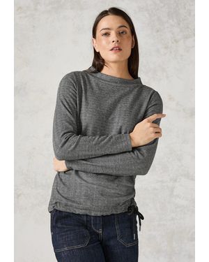 Cecil Langarmshirt mit Kragen - Grau